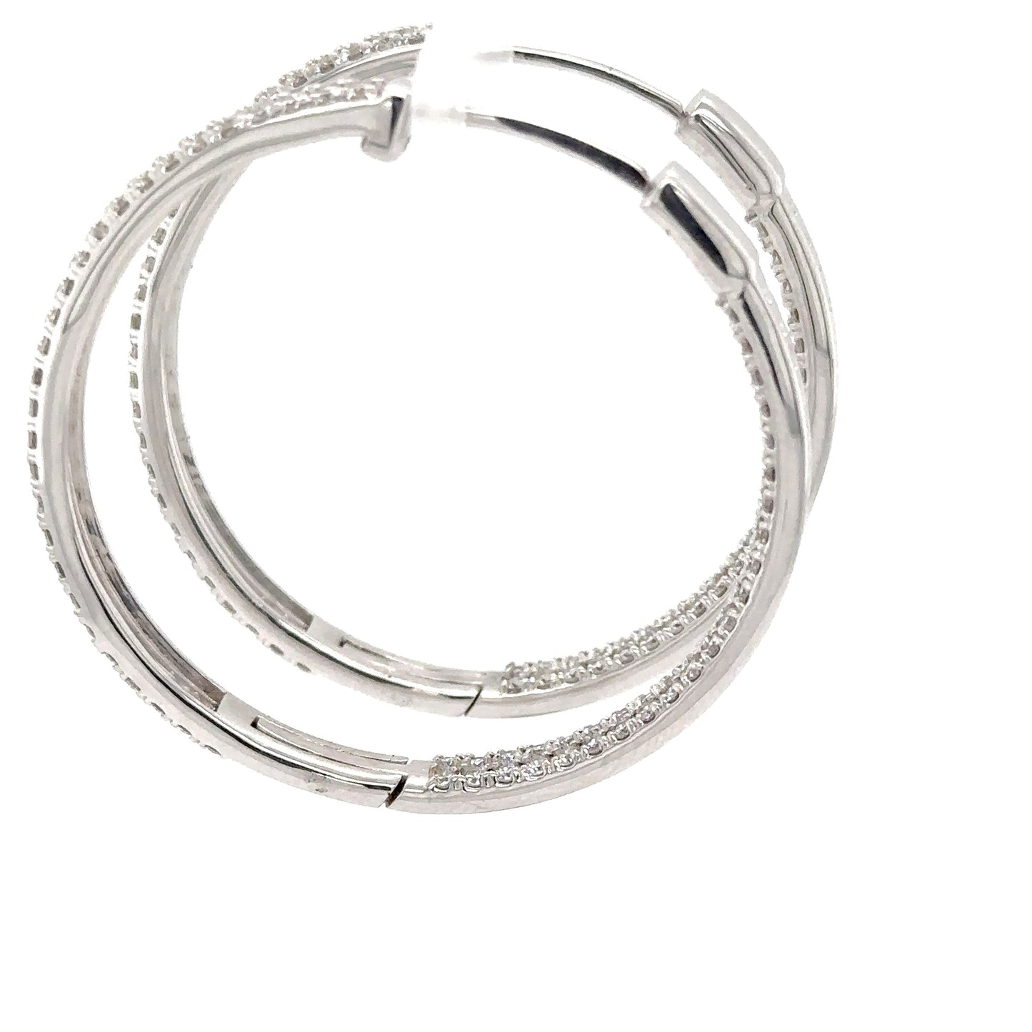 White Diamond Hoop Earrings