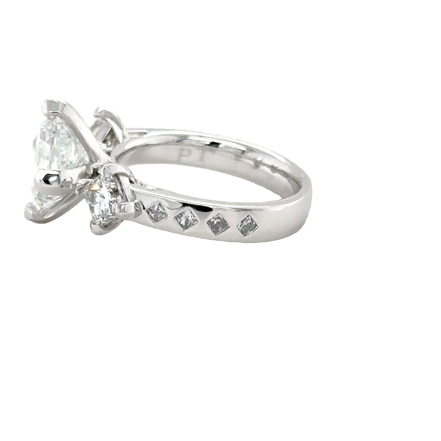 Triangular Diamond Engagement Ring