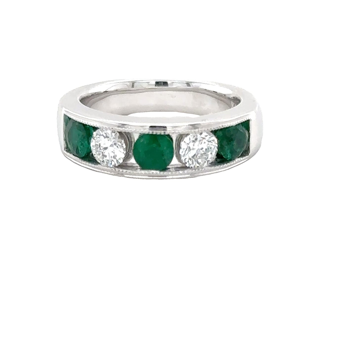 Emerald and Diamond Rounds Ring