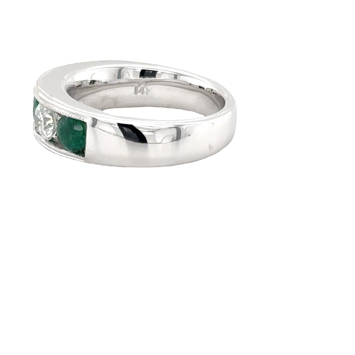 Emerald and Diamond Rounds Ring