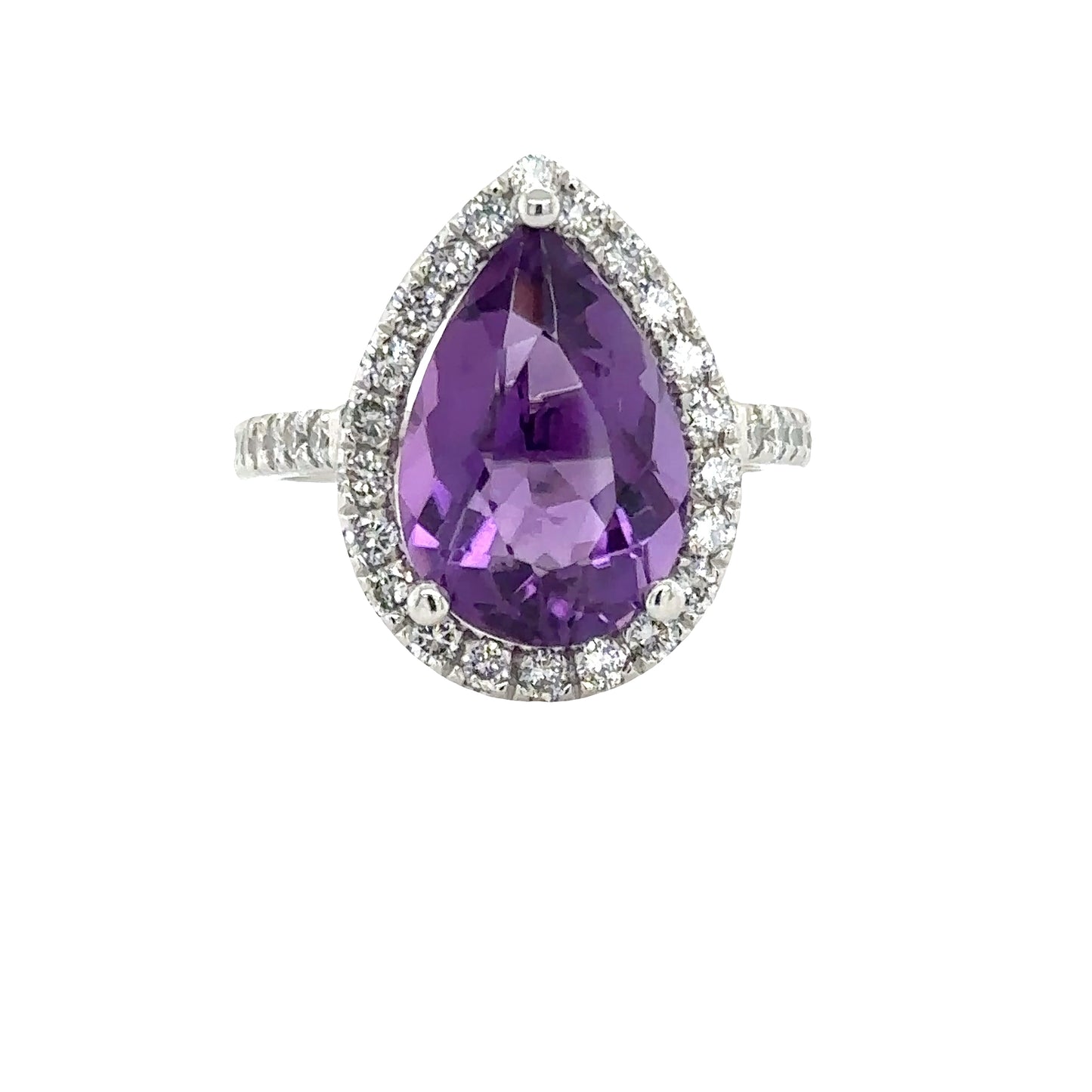 Amethyst Halo Ring