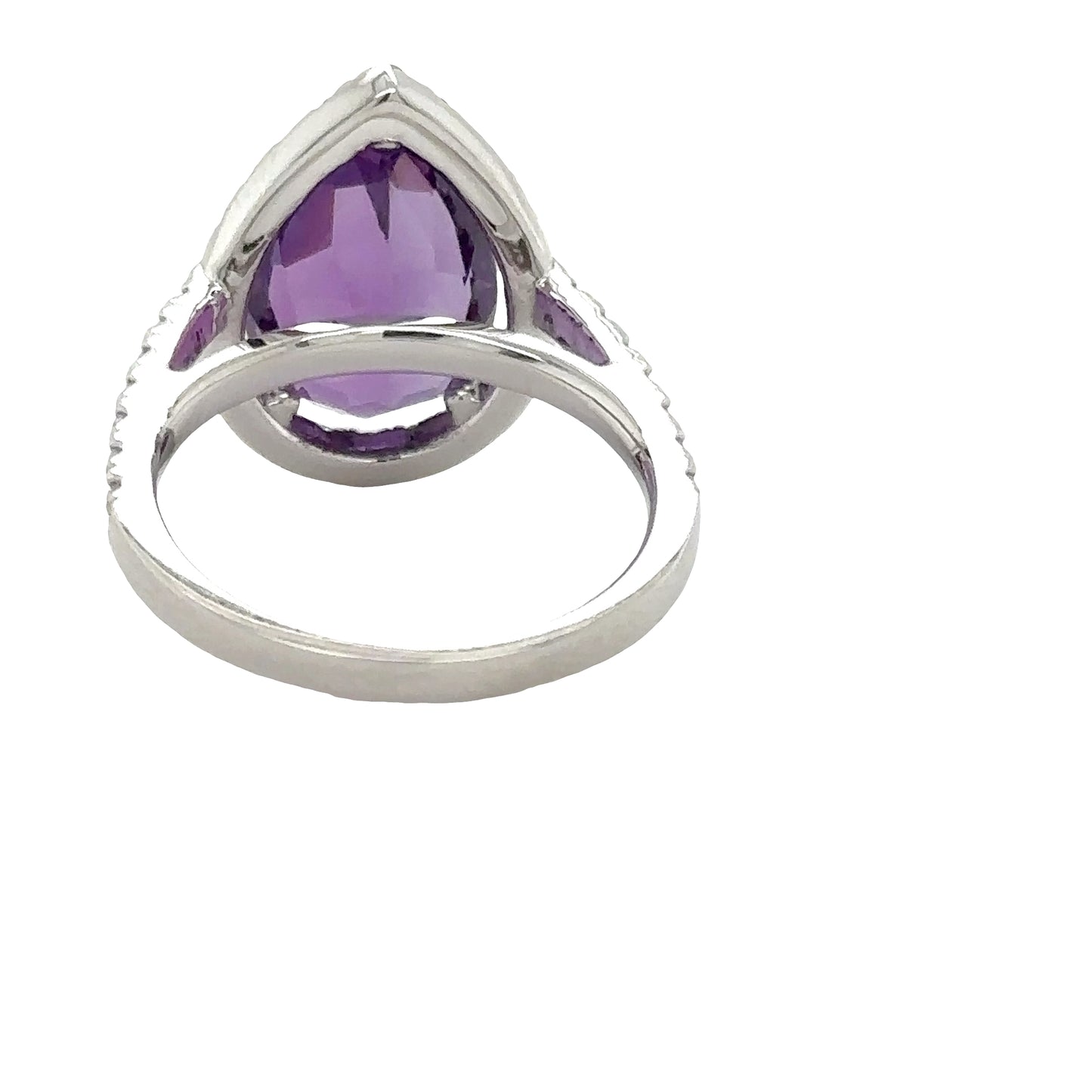 Amethyst Halo Ring