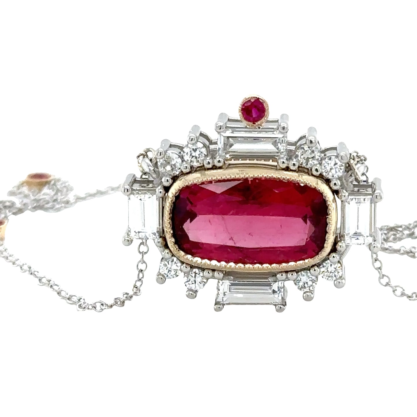 Rubellite and Diamond Necklace