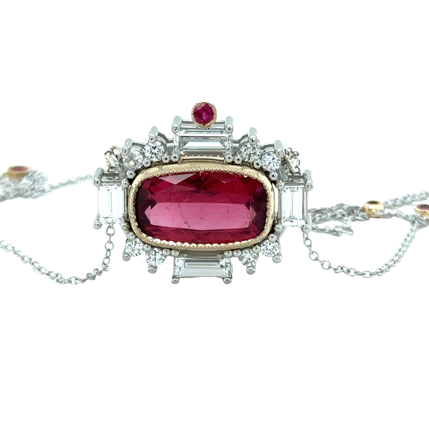 Rubellite and Diamond Necklace