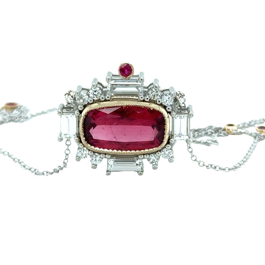 Rubellite and Diamond Necklace