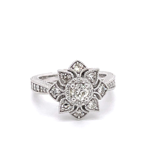 Petal Shaped Diamond Ring