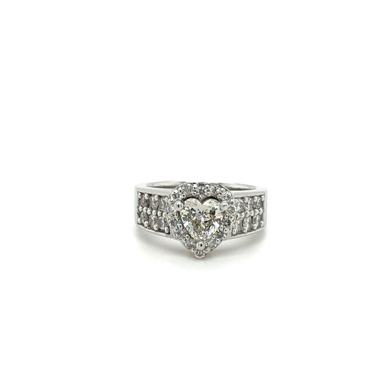 Heart Halo Diamond Ring