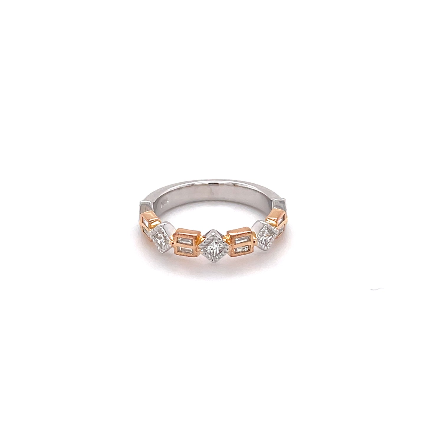 Two Tone Mixed Shape Diamond Ring