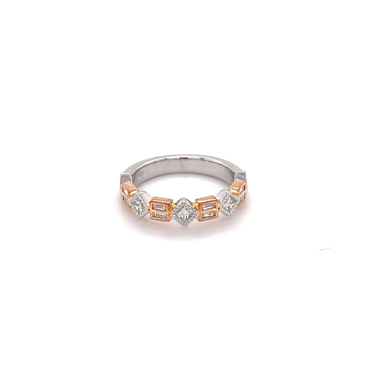 Two Tone Mixed Shape Diamond Ring