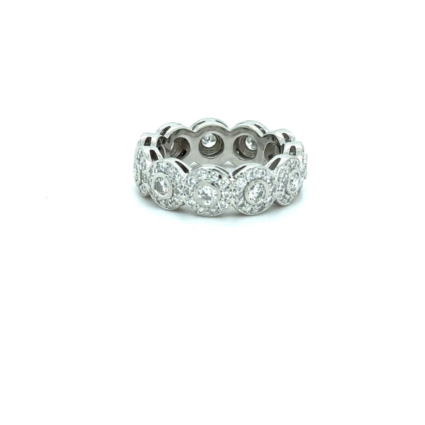 Round Halo Eternity Ring