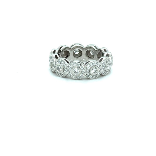 Round Halo Eternity Ring