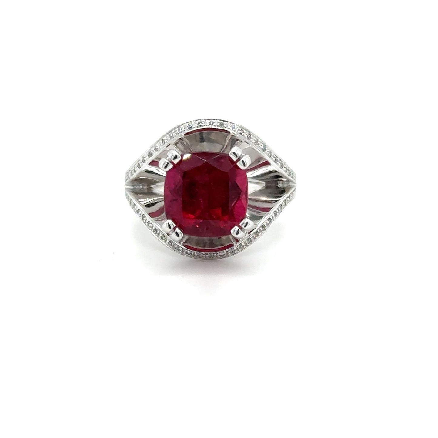 Ruby and Diamond Wave Ring