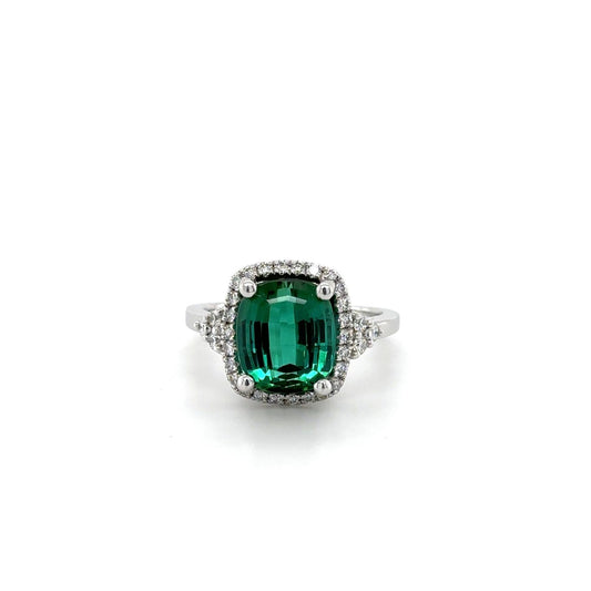 Tourmaline and Diamond Ring