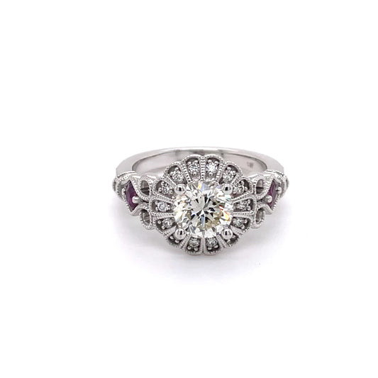 Side Ruby and Diamond Ring