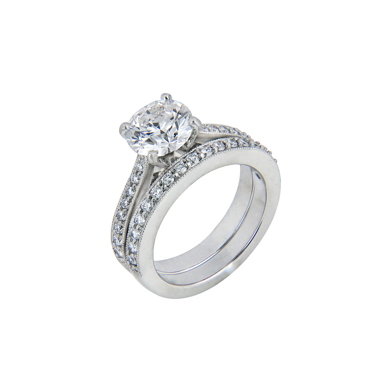 White Diamond Ring Set
