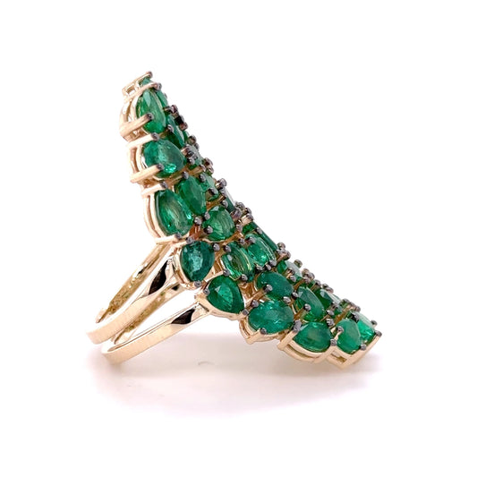 Emerald Cluster Statement Ring