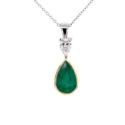 Diamond & Green Emerald Pendant