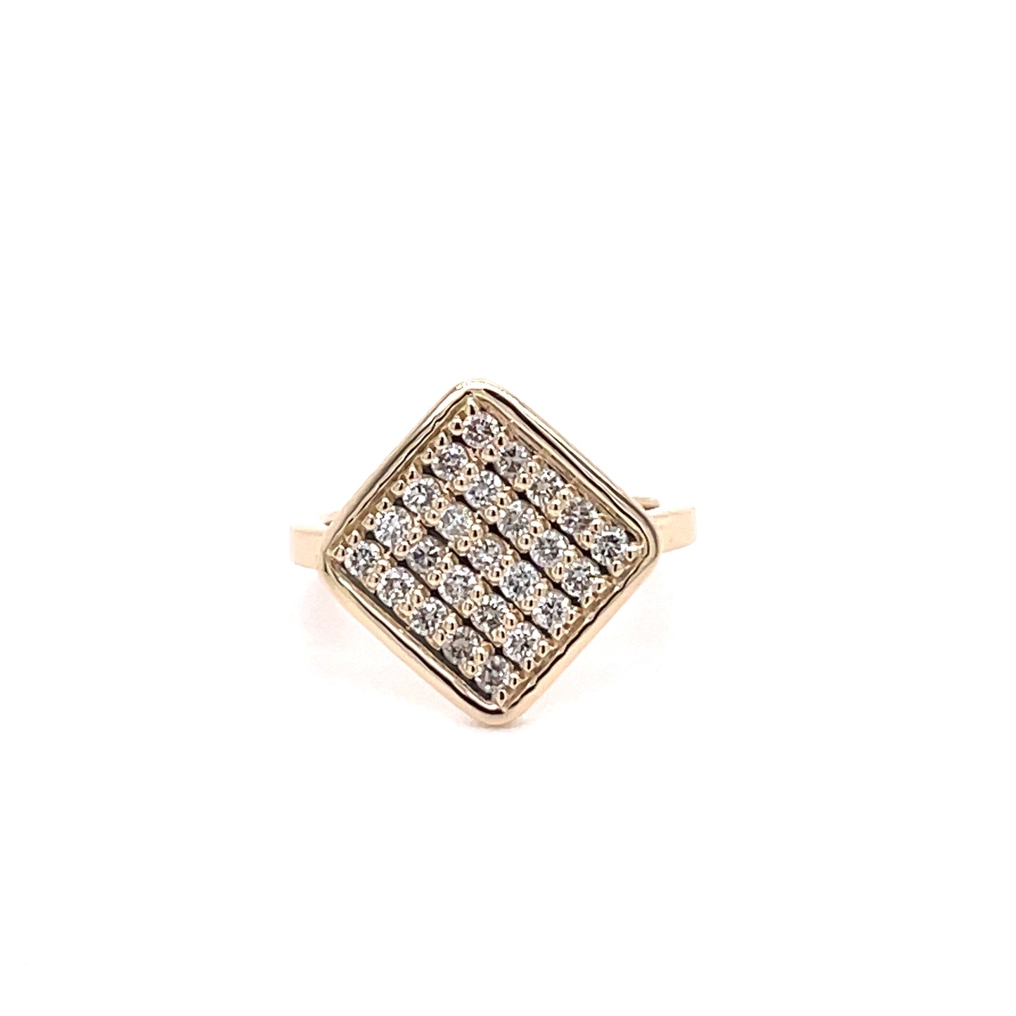 Pave Diamond Shape Ring