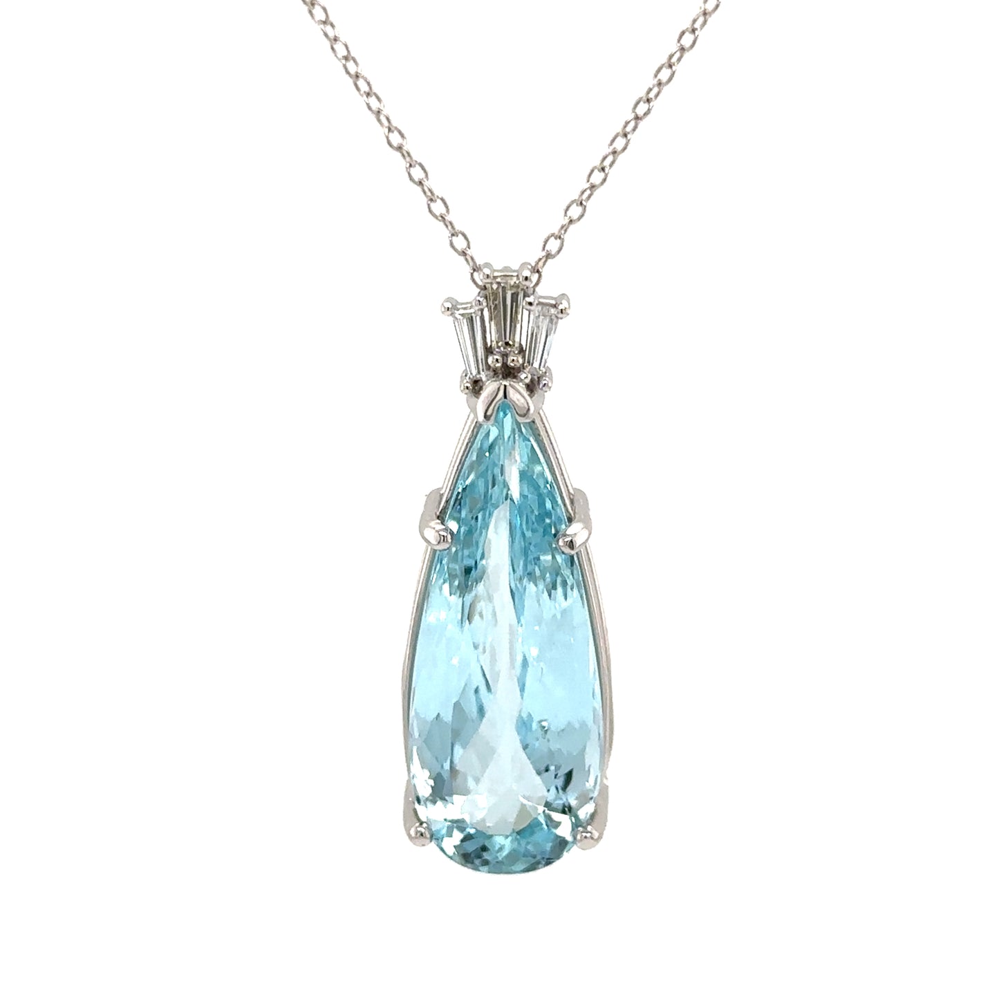 Aquamarine Teardrop Pendant