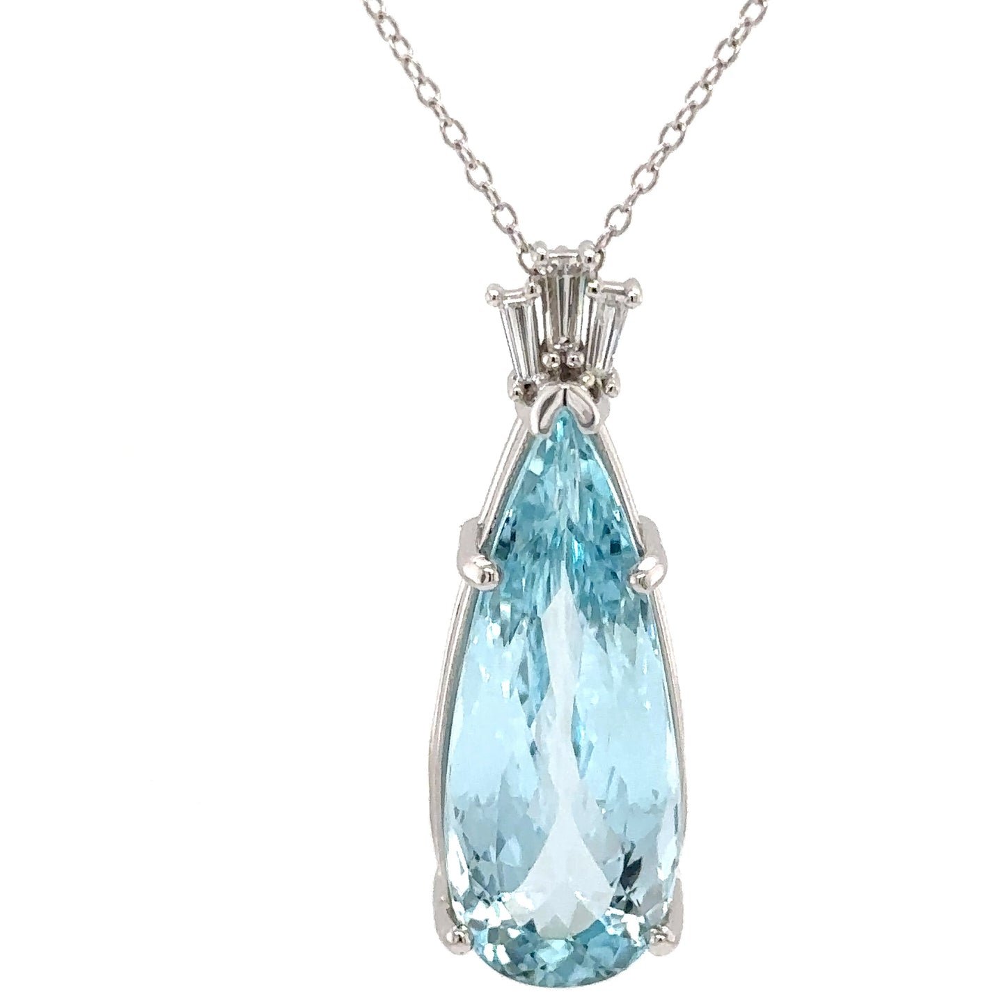 Aquamarine Teardrop Pendant