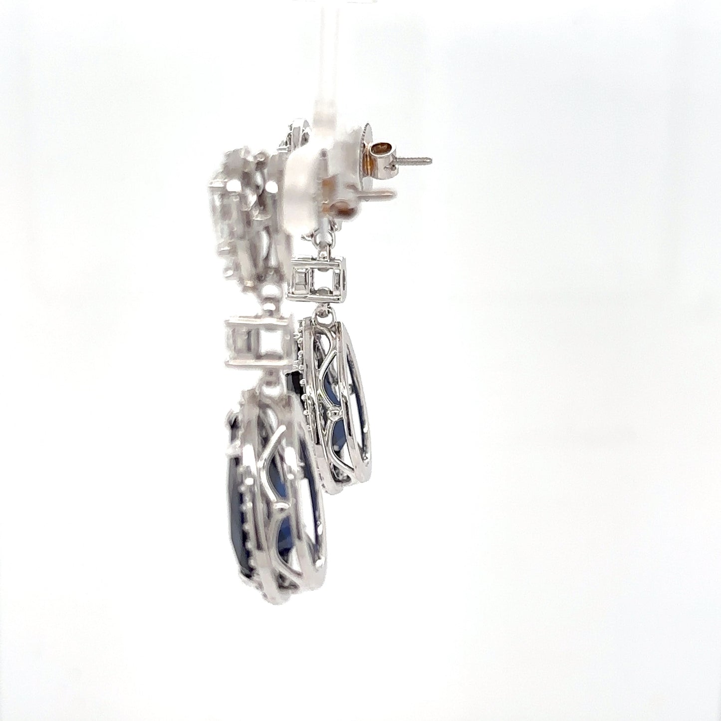 Sapphire and Diamond Teardrop Earrings