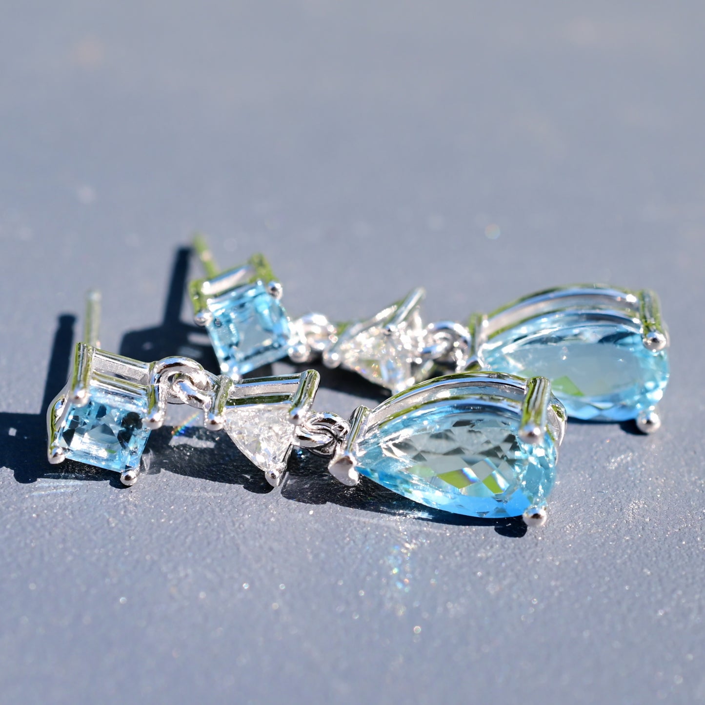 Aquamarine Teardrop Earrings