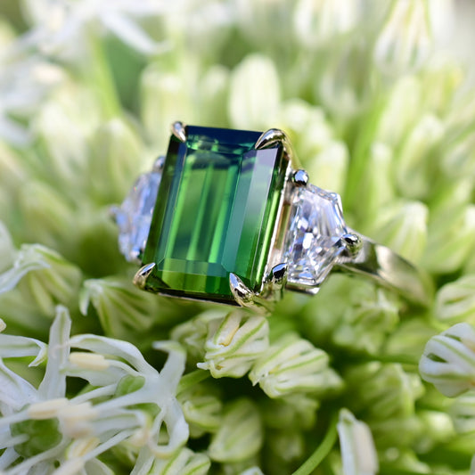 Tourmaline and Diamond Ring