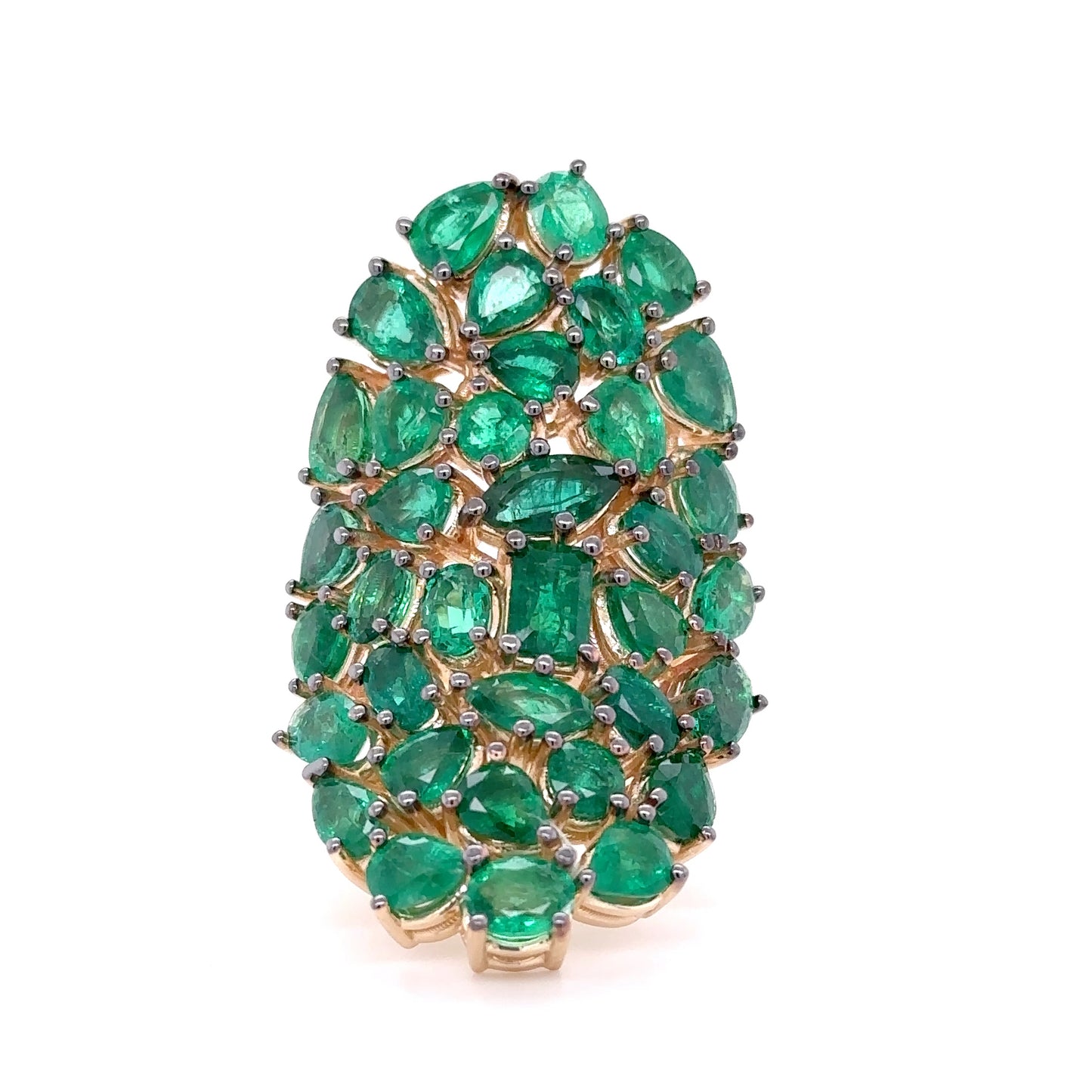 Emerald Cluster Statement Ring