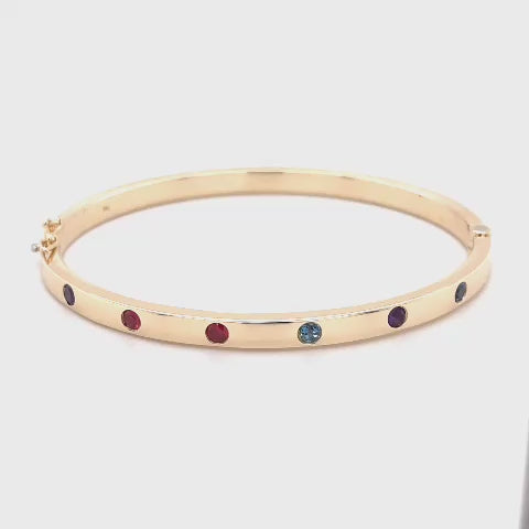 Color Stones bangle gold bracelet